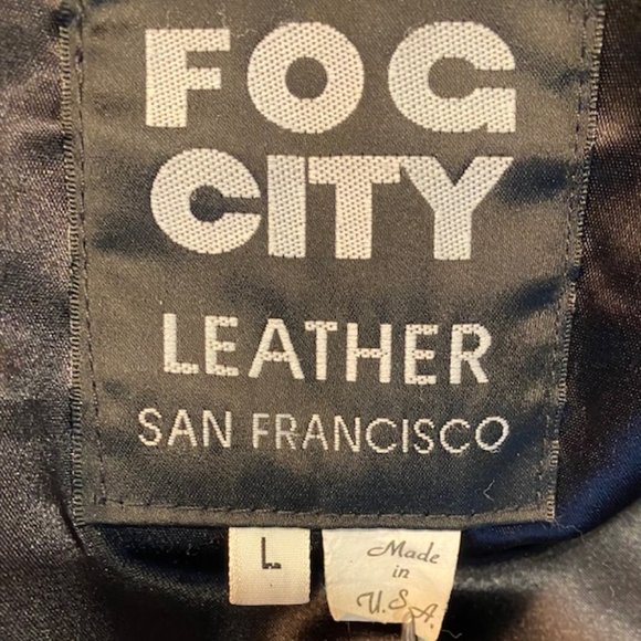 Vintage 80's Fog City Leather Two Tone Black/Brown Bomber Jacket  -Large - Picture 6 of 14
